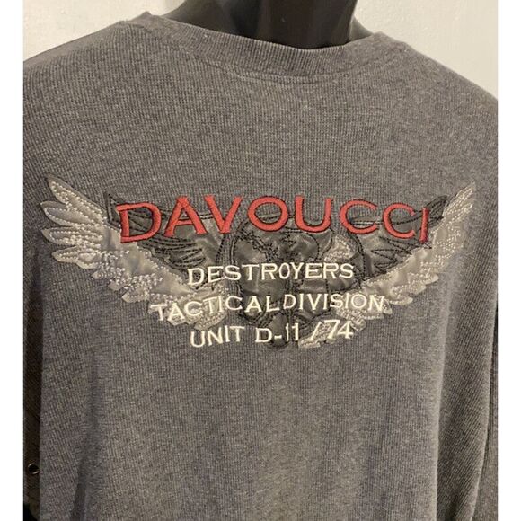 Davoucci Shirt Men’s Ribbed Leather Straps‎ Dsize Xl Gray - Picture 3 of 8